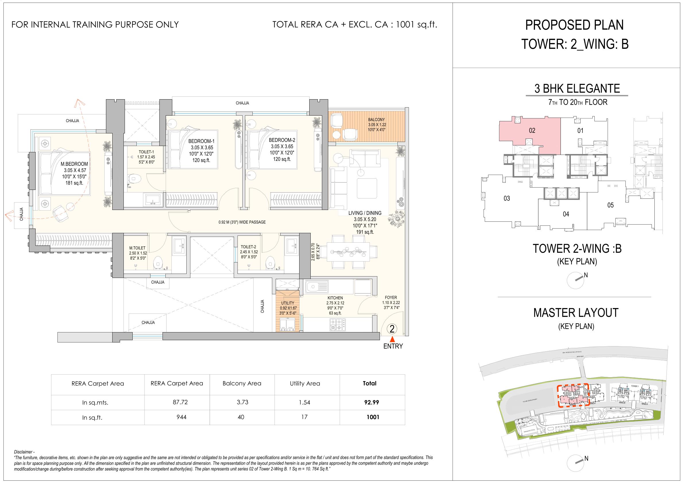 3 BHK Floor Plan 5